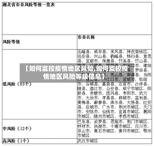 【如何监控疫情地区风险,如何监控疫情地区风险等级信息】