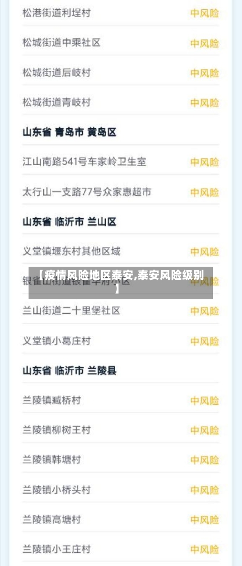【疫情风险地区泰安,泰安风险级别】-第2张图片
